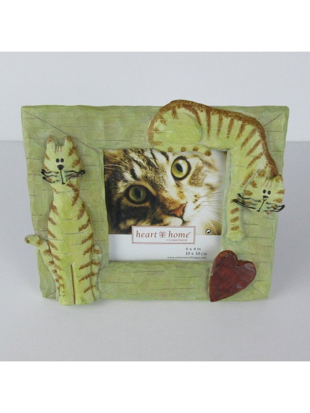 Cat Photo Frame Heart Home by Connoisseur Distressed 3D Cats and Heart